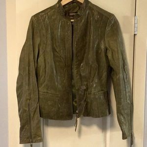 Danier leather green bomber size s